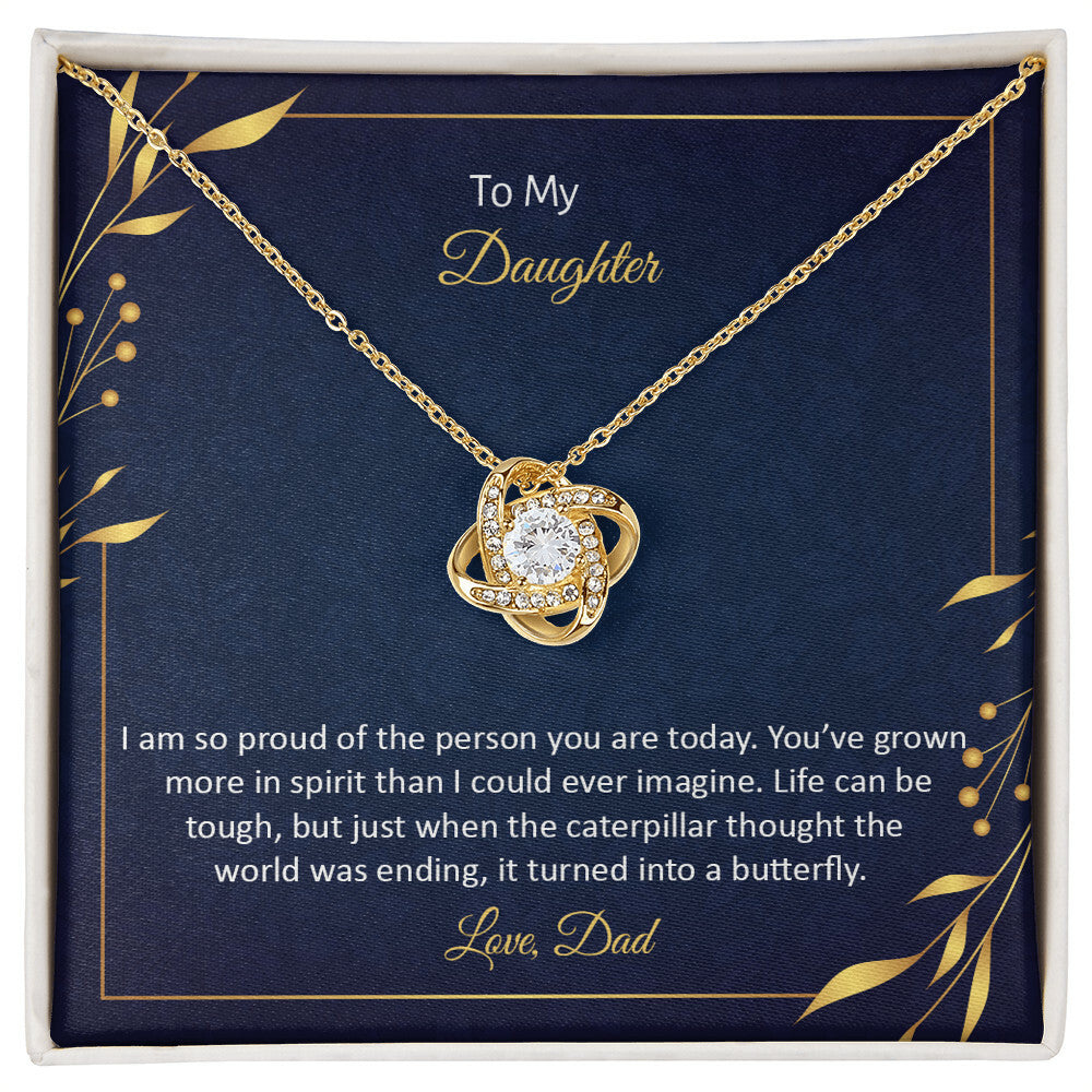 To My Daughter - Love Knot Necklace