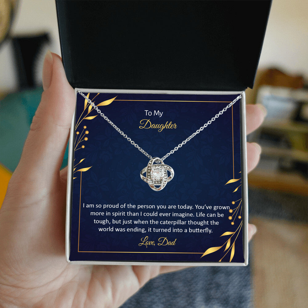 To My Daughter - Love Knot Necklace