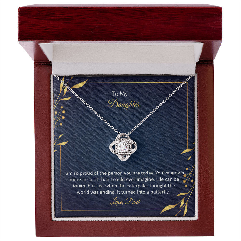 To My Daughter - Love Knot Necklace