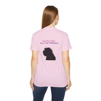 Load image into Gallery viewer, "Divorceadoodle : the Pup that Split the Difference" Jest in Bad Taste original (Unisex Tee)
