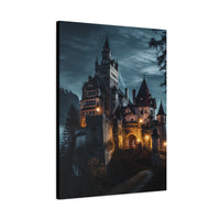 Load image into Gallery viewer, Enchanting Romanian castle by night (Matte Canvas)
