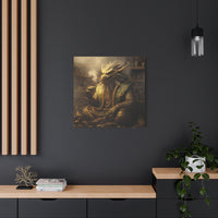 Load image into Gallery viewer, Dragon smoking a cigar on pile of gold (Matte Canvas)
