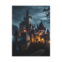 Load image into Gallery viewer, Enchanting Romanian castle by night (Matte Canvas)
