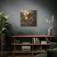Load image into Gallery viewer, Dragon smoking a cigar on pile of gold (Matte Canvas)
