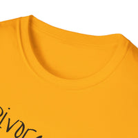 Load image into Gallery viewer, "Divorceaholic Drinking Doubles as an Escape Route" Jest In Bad Taste original (Unisex Tee)
