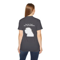 Load image into Gallery viewer, "Divorceadoodle : the Pup that Split the Difference" Jest in Bad Taste original (Unisex Tee)
